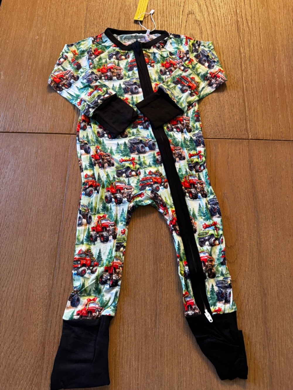 Bamboo Holiday Monster Truck Print Zippy Pajamas